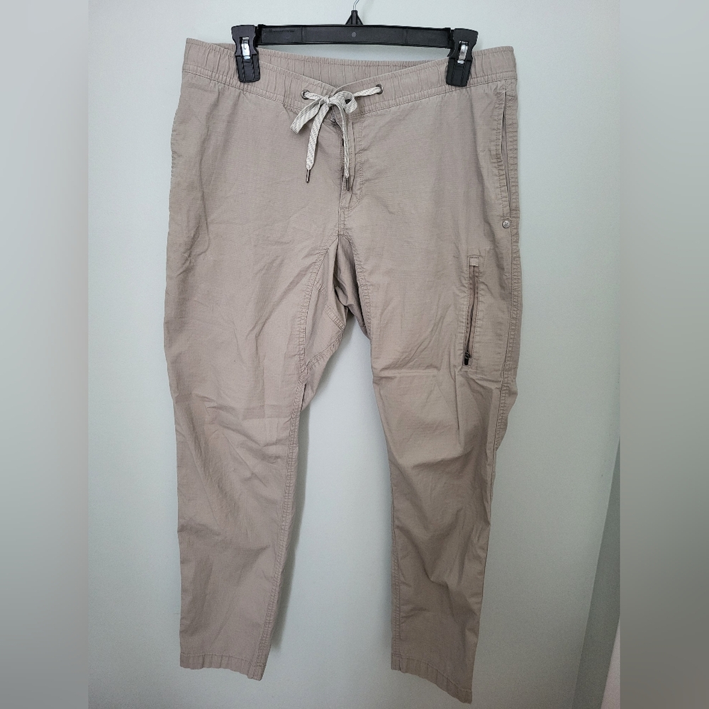 Vuori Ripstop Pants Large Light Beige Pockets Stretch Outdoors Hiking Cotton‎